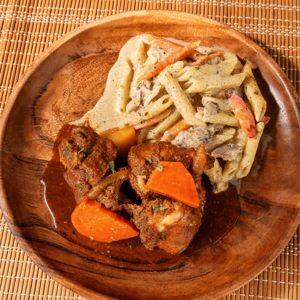Brown Stew Chicken.